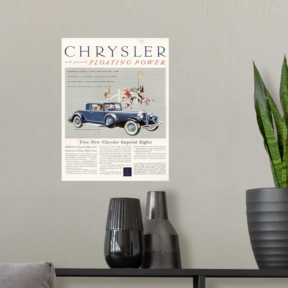 A modern room featuring Chrysler.1932.1930s.USA.cc cars greyhounds racing dogs...