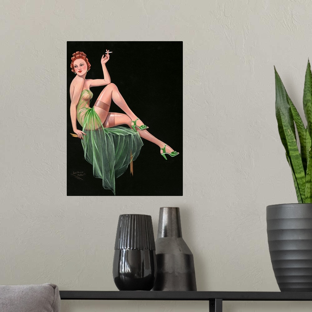 A modern room featuring 1940s UK Pin-Ups Poster