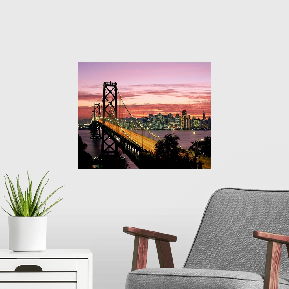 A modern room featuring California, San Francisco, Sunset On Bay And Skyline