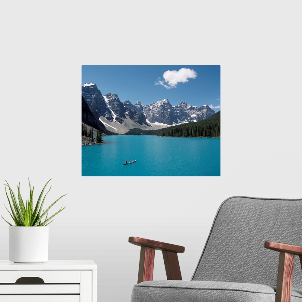 A modern room featuring Canoeing On Moraine Lake, Banff National Park; Alberta, Canada