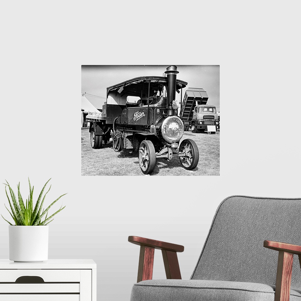A modern room featuring Foden Steam Wagon 'The Pride of Edwin' 1916. Foden Trucks was a British truck and bus manufacturi...