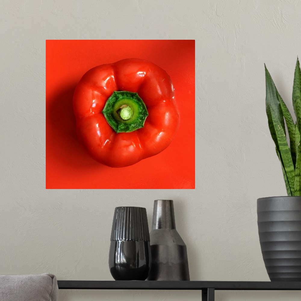 A modern room featuring High Angle View Of Red Pepper