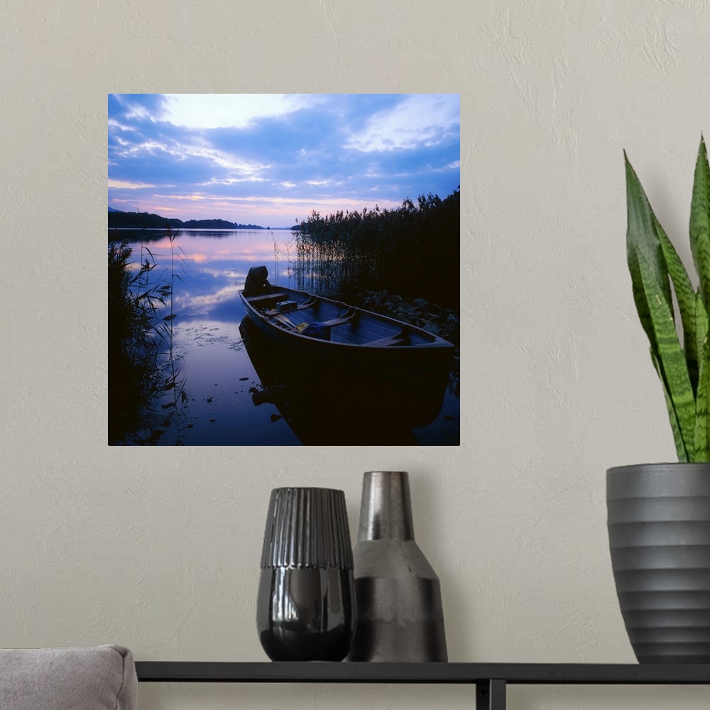A modern room featuring Lough Leane, Lakes Of Killarney, Co Kerry, Ireland; Lake At Sunset