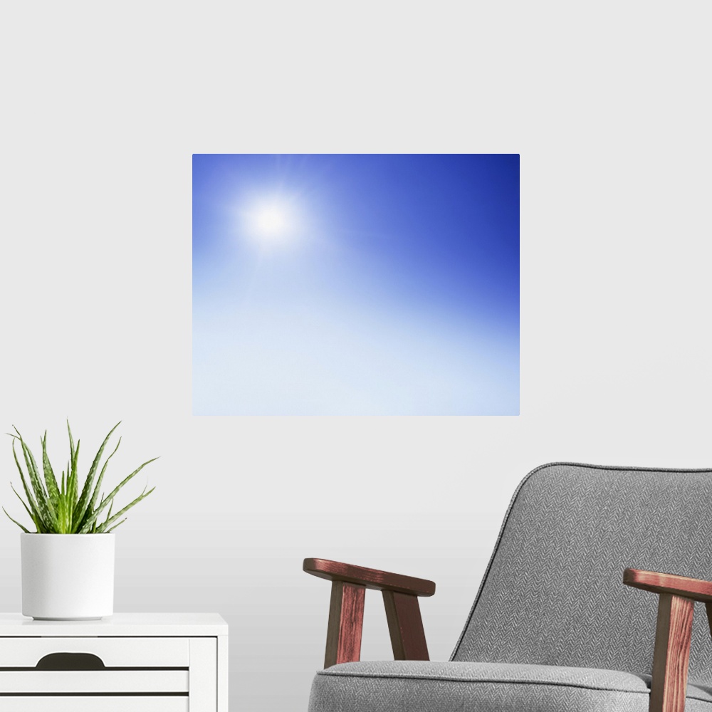 A modern room featuring Sun In A Clear Sky