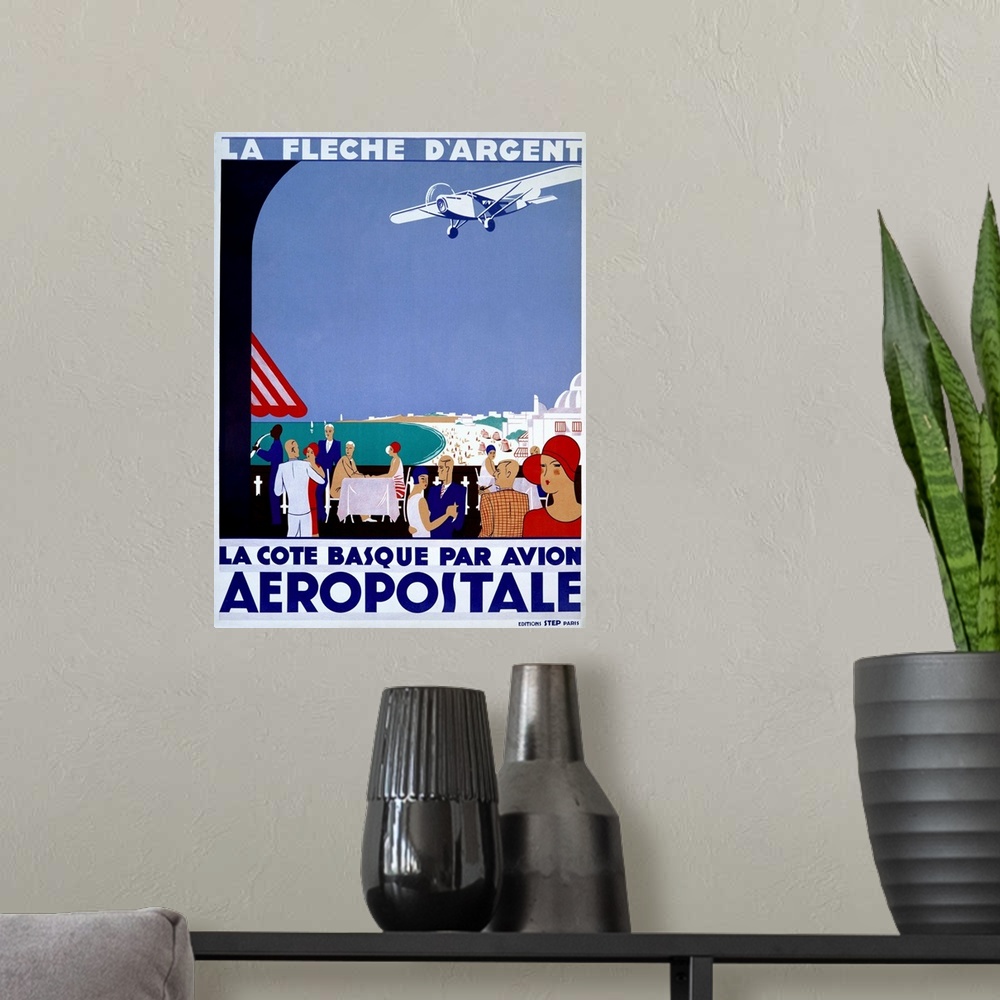 A modern room featuring Aeropostale, La Fleche DArgent, Vintage Poster