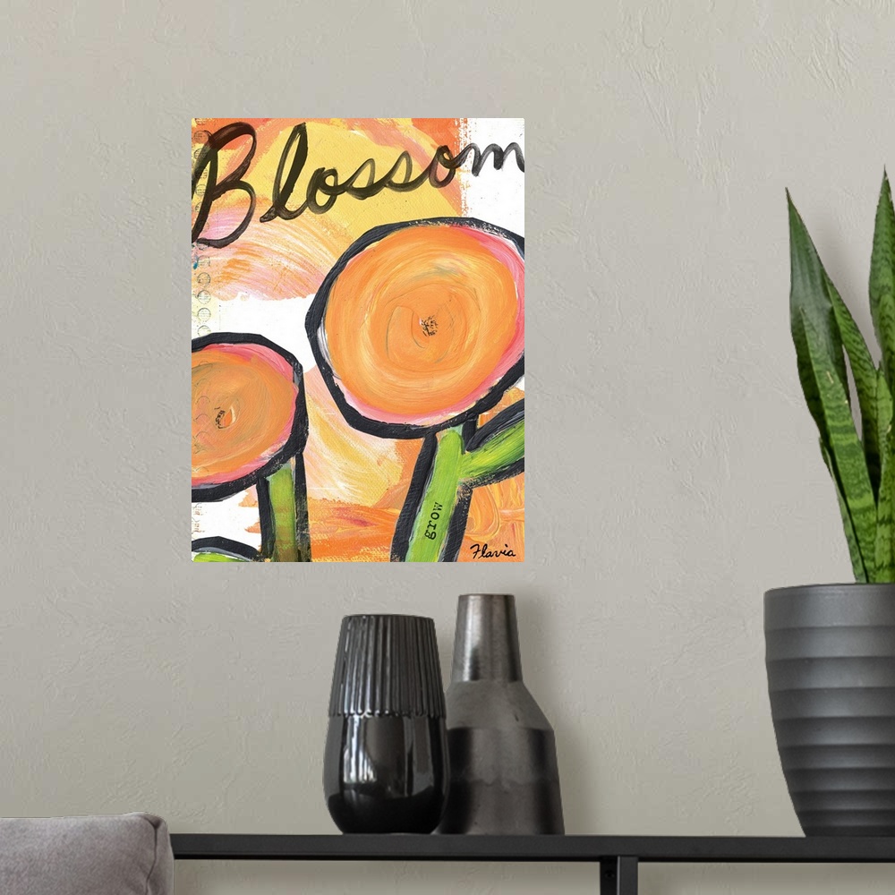 A modern room featuring Flower Blossom Print