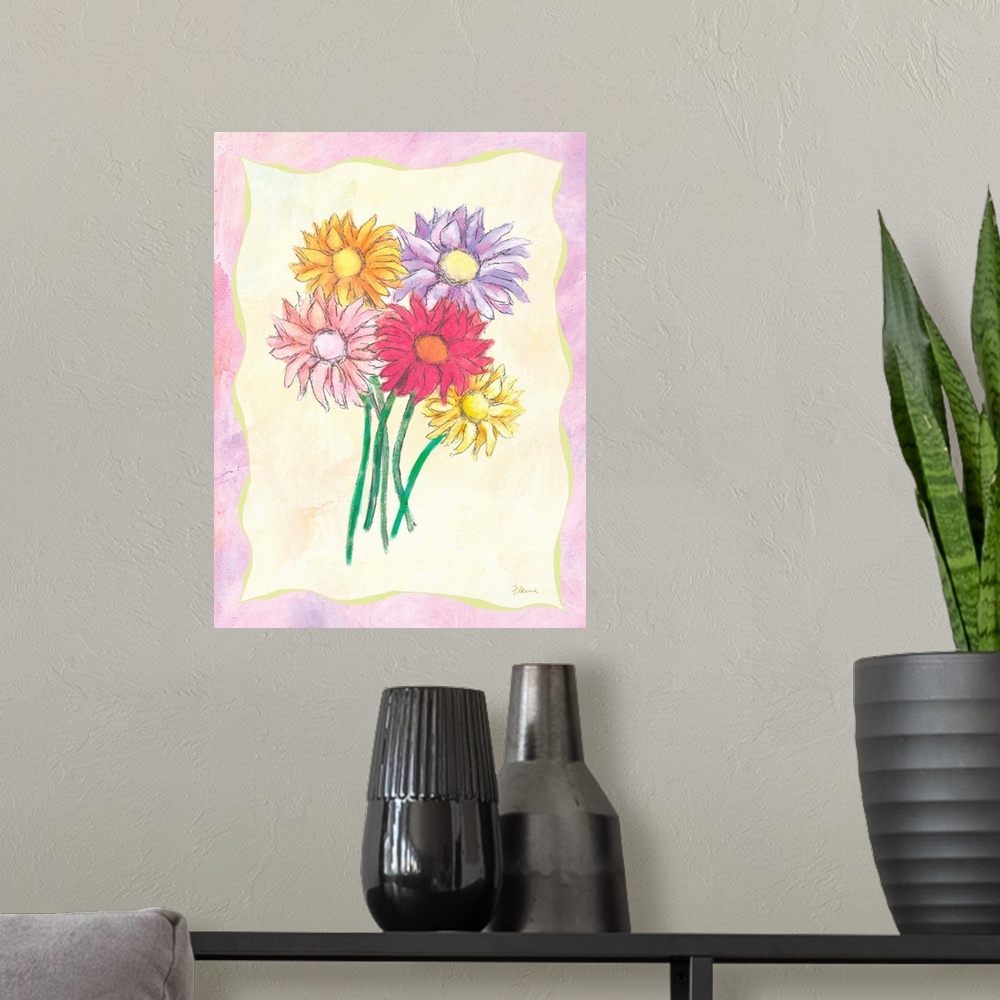 A modern room featuring Flowers Inspirational Print