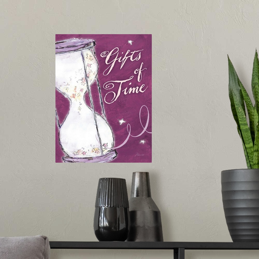 A modern room featuring Gifts of Time Inspirational Print
