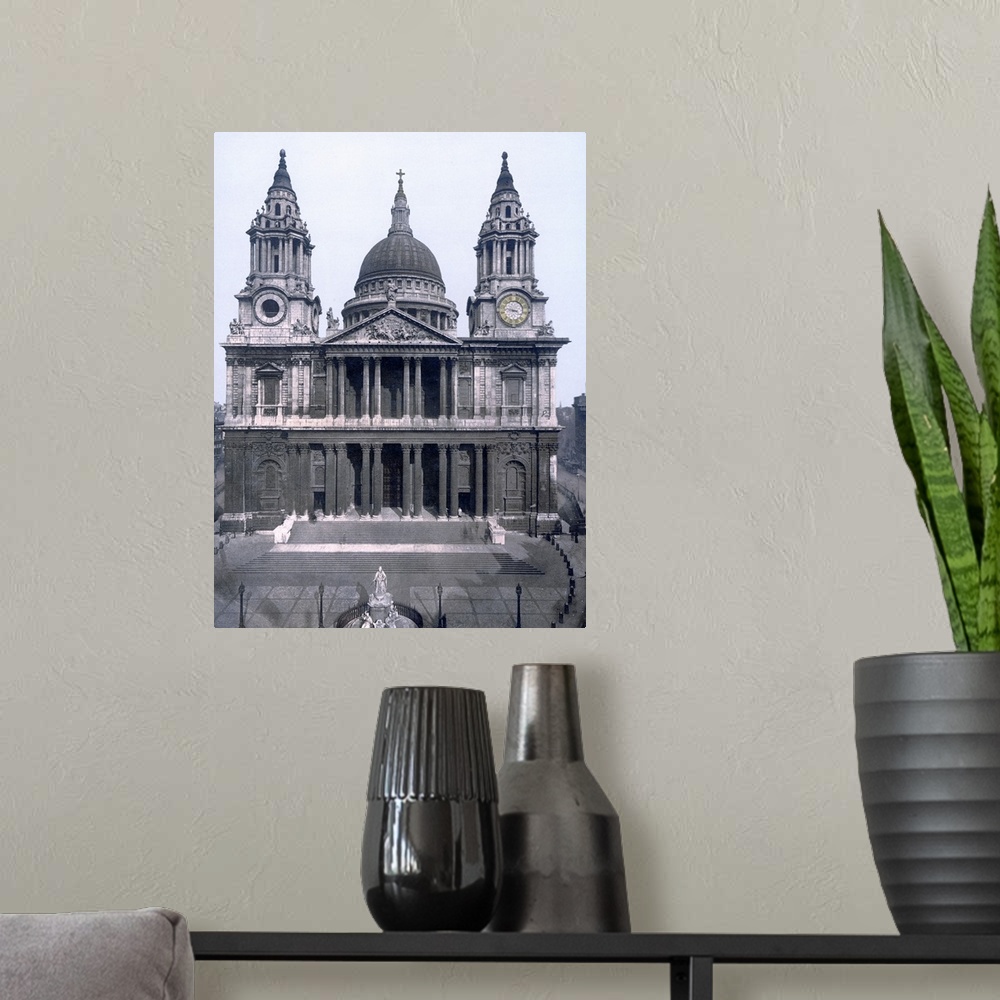 A modern room featuring London. St. Pauls Cathedral West Front