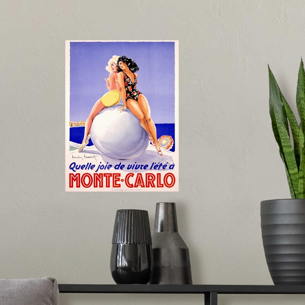 A modern room featuring Vintage Poster, Monte-Carlo