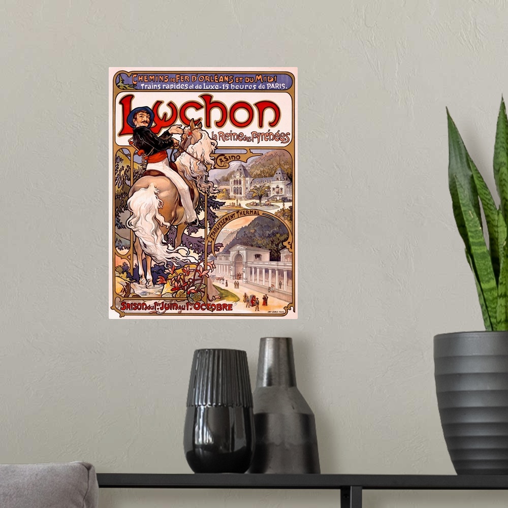A modern room featuring French Vintage Poster, Luchon Casino Spa
