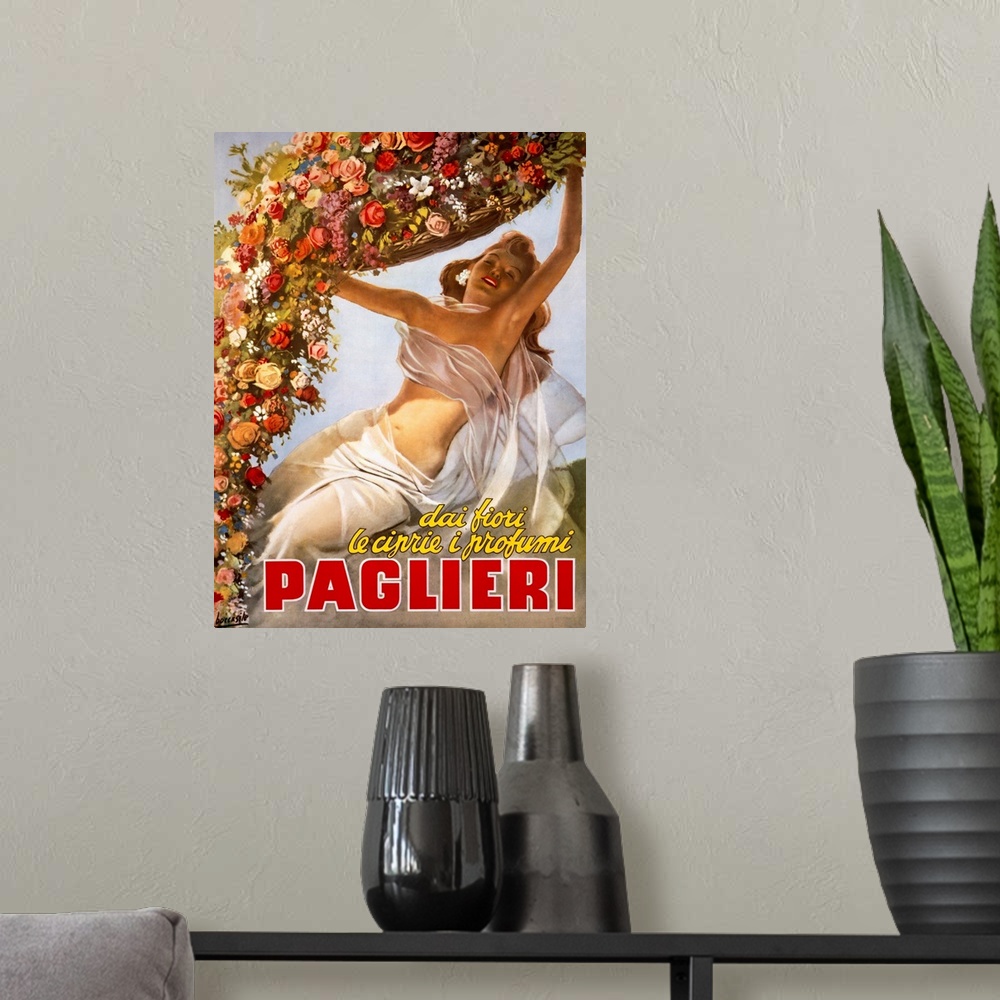 A modern room featuring Paglieri, Vintage Poster, by Gino Boccasile