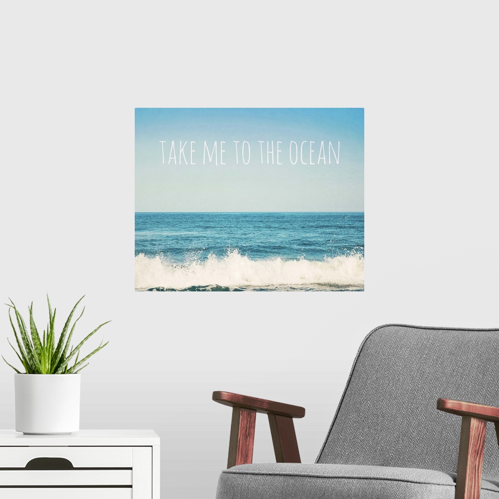 A modern room featuring Take Me To The Ocean