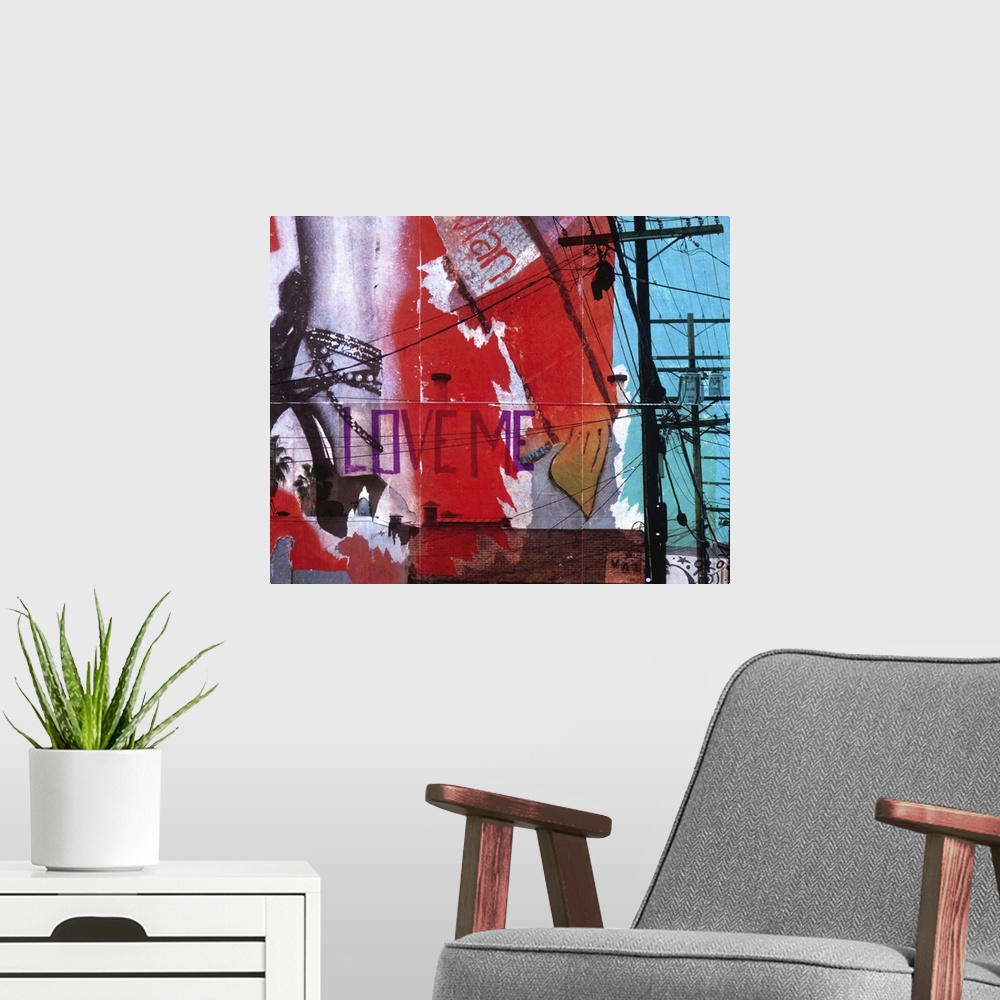 A modern room featuring Urban Collage Love Me