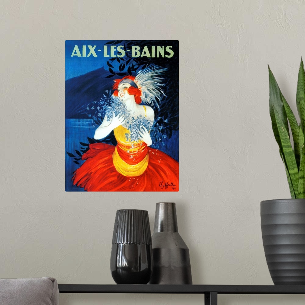 A modern room featuring Aix-Les-Bains - Vintage Travel Advertisement