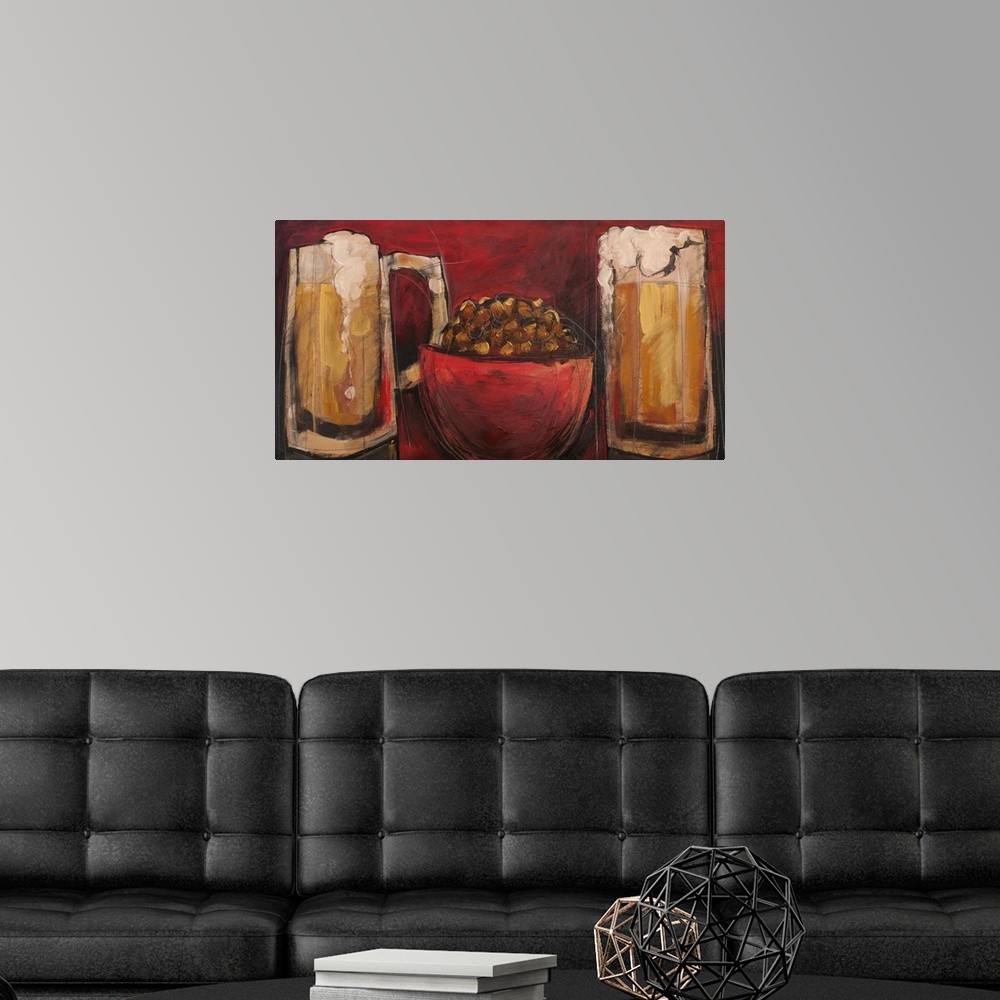 A modern room featuring Beer And Beernuts