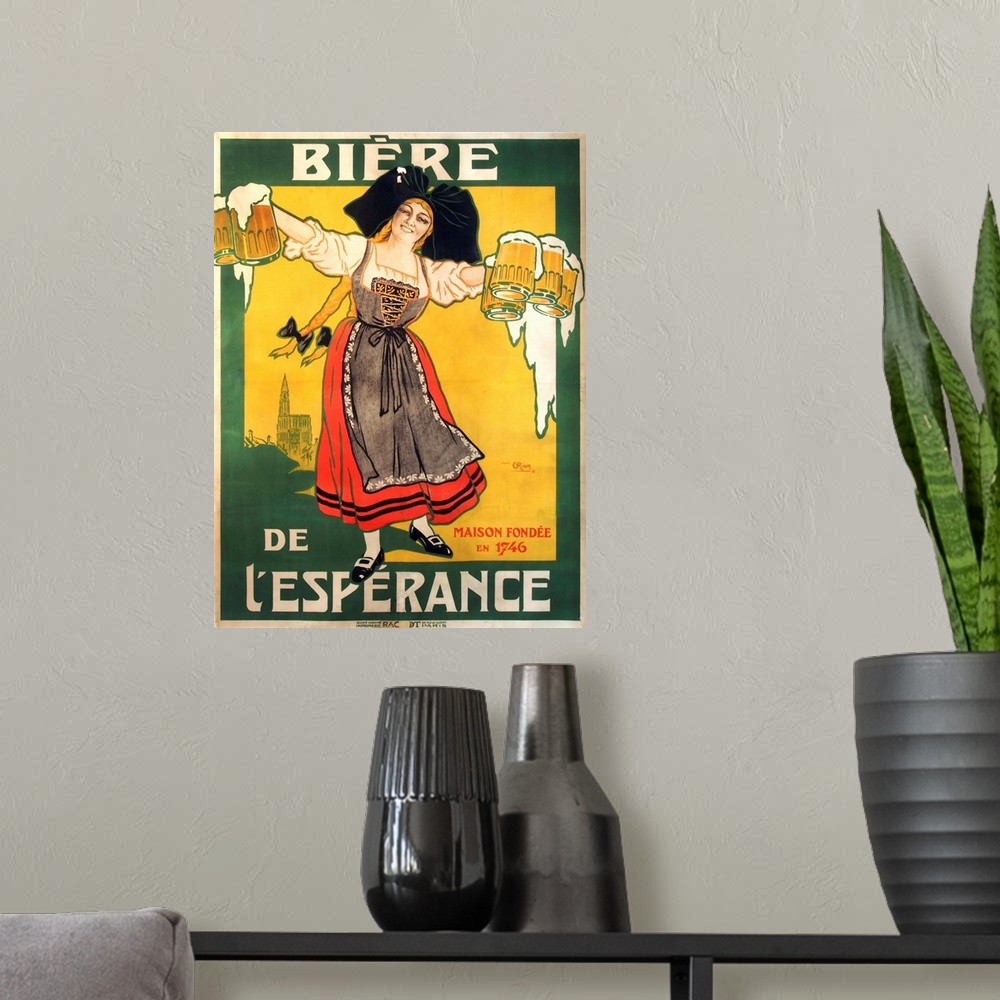 A modern room featuring Biere de l'Esperance - Vintage Beer Advertisement