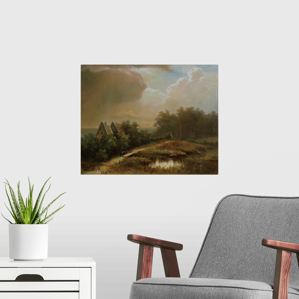 A modern room featuring Dutch Landscape