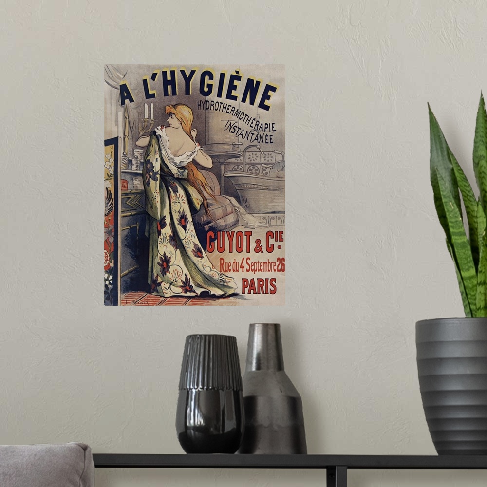 A modern room featuring L'Hygiene Hydrothermotherapie - Vintage Advertisement