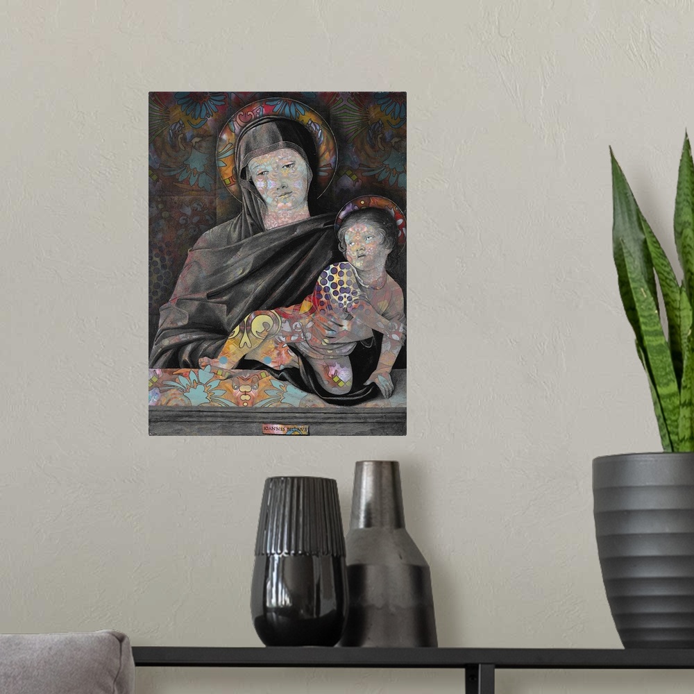 A modern room featuring Madonna And Child