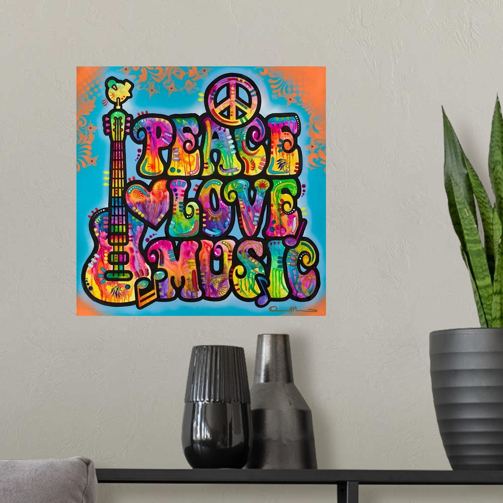 A modern room featuring Peace Love Music