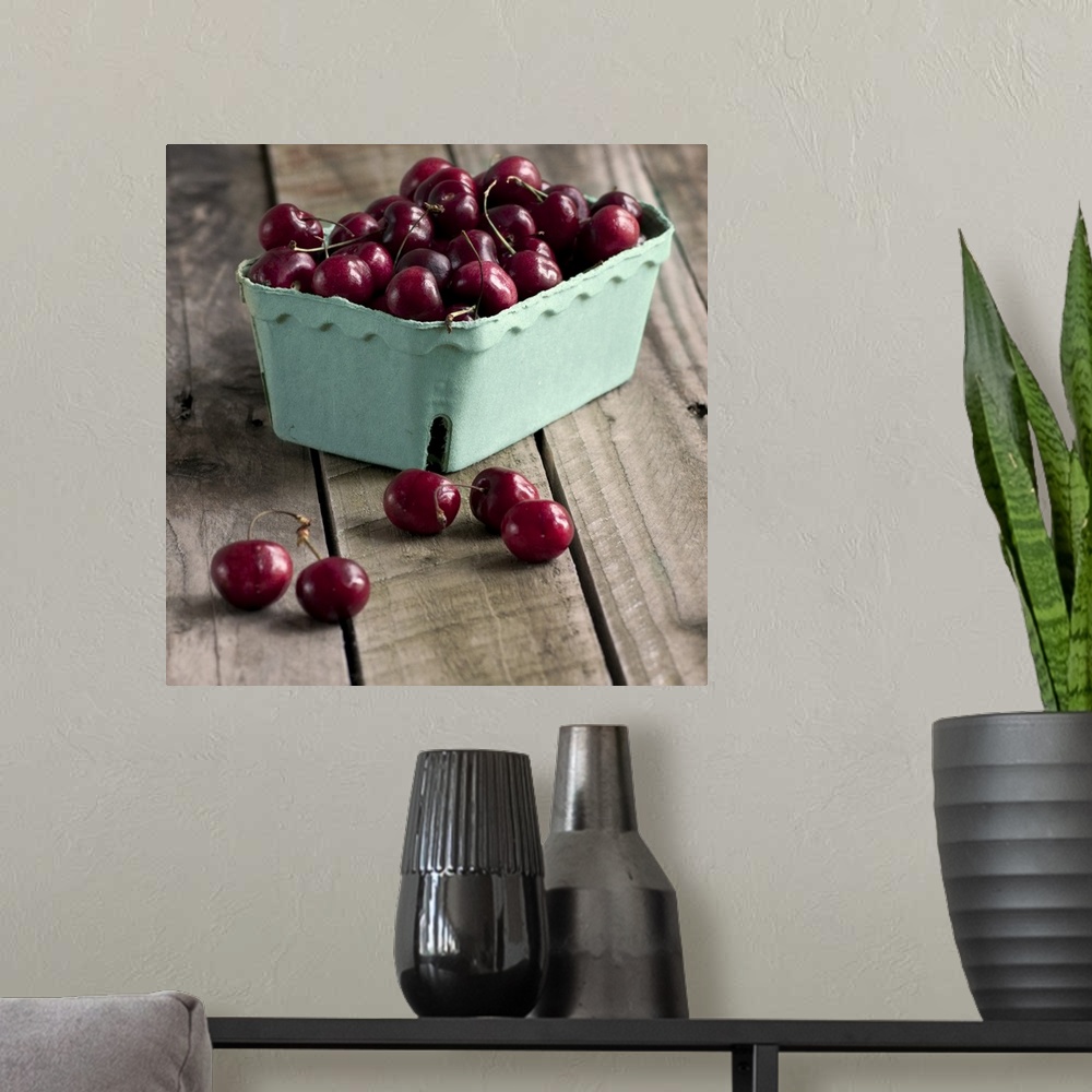 A modern room featuring Red Cherries on Wood
