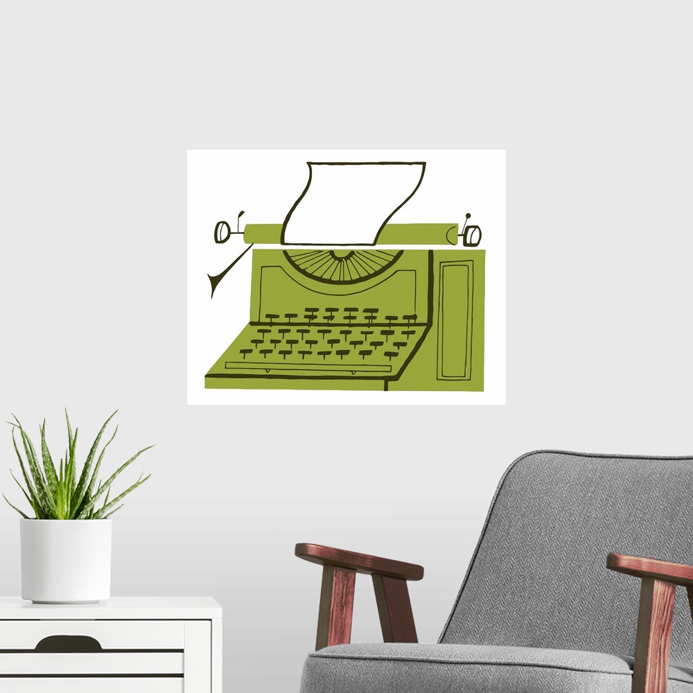 A modern room featuring Retro Typewriter