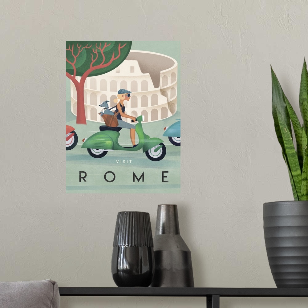A modern room featuring Rome
