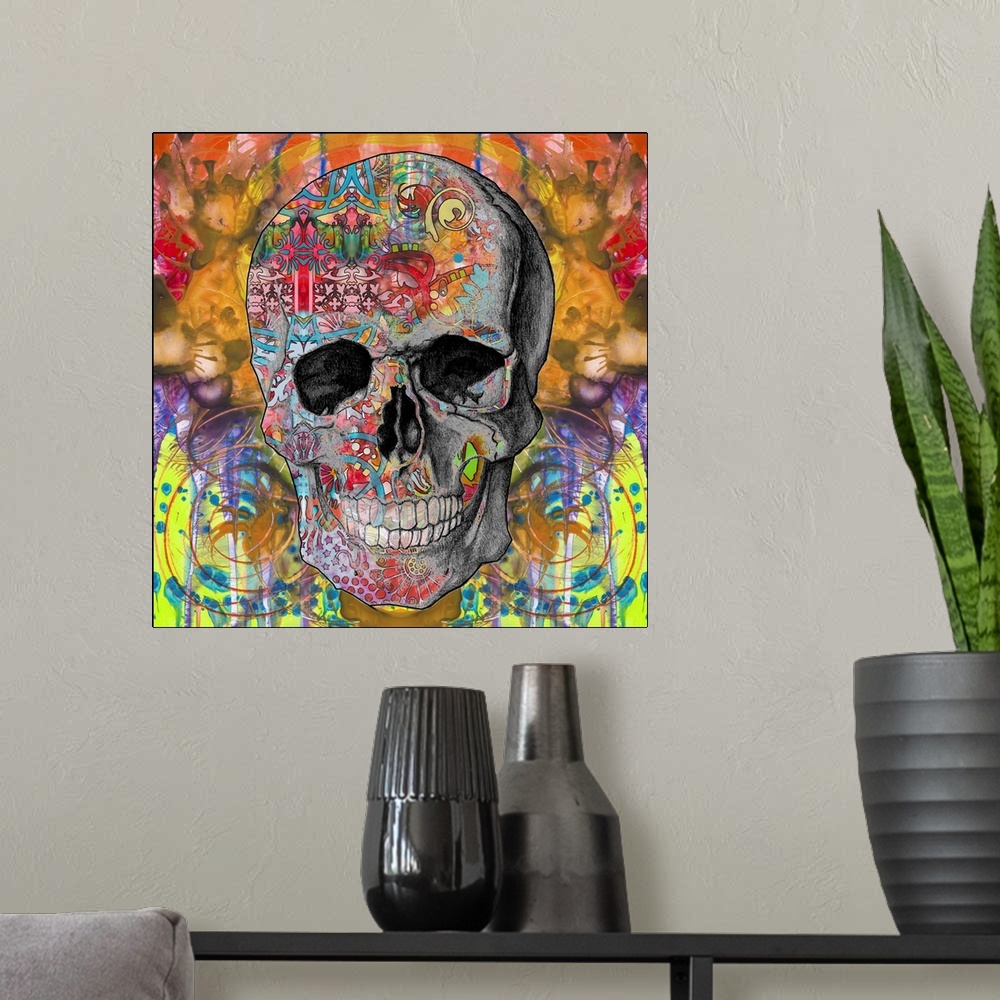 A modern room featuring Smile Skull