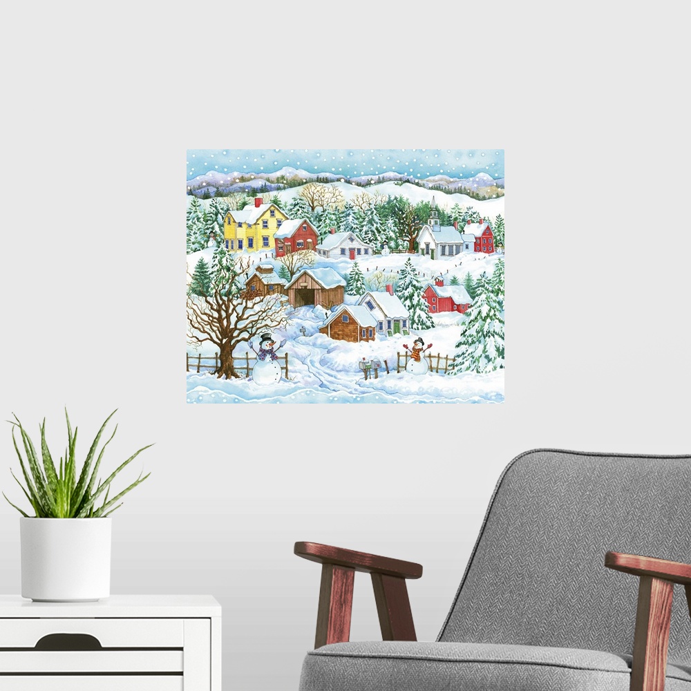 A modern room featuring Snowman Landscape