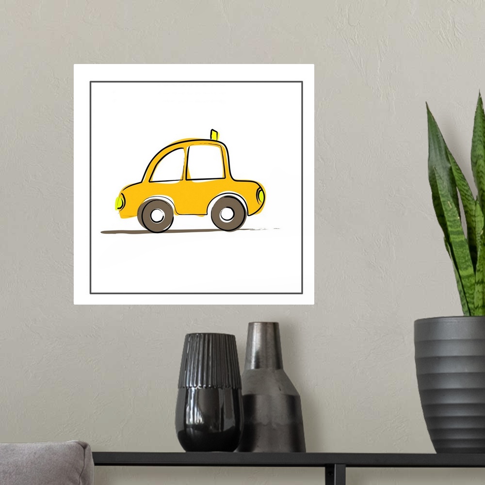 A modern room featuring taxi