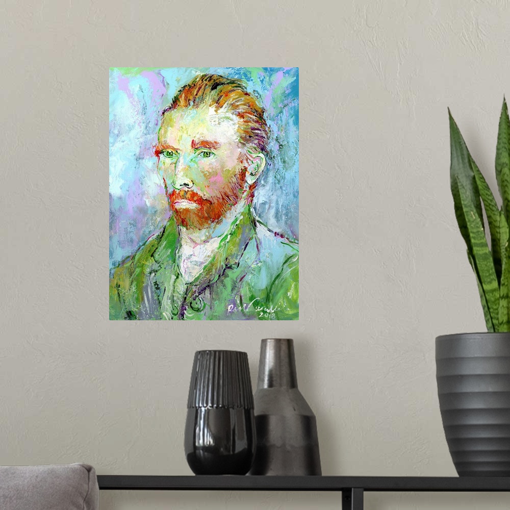 A modern room featuring Van Gogh