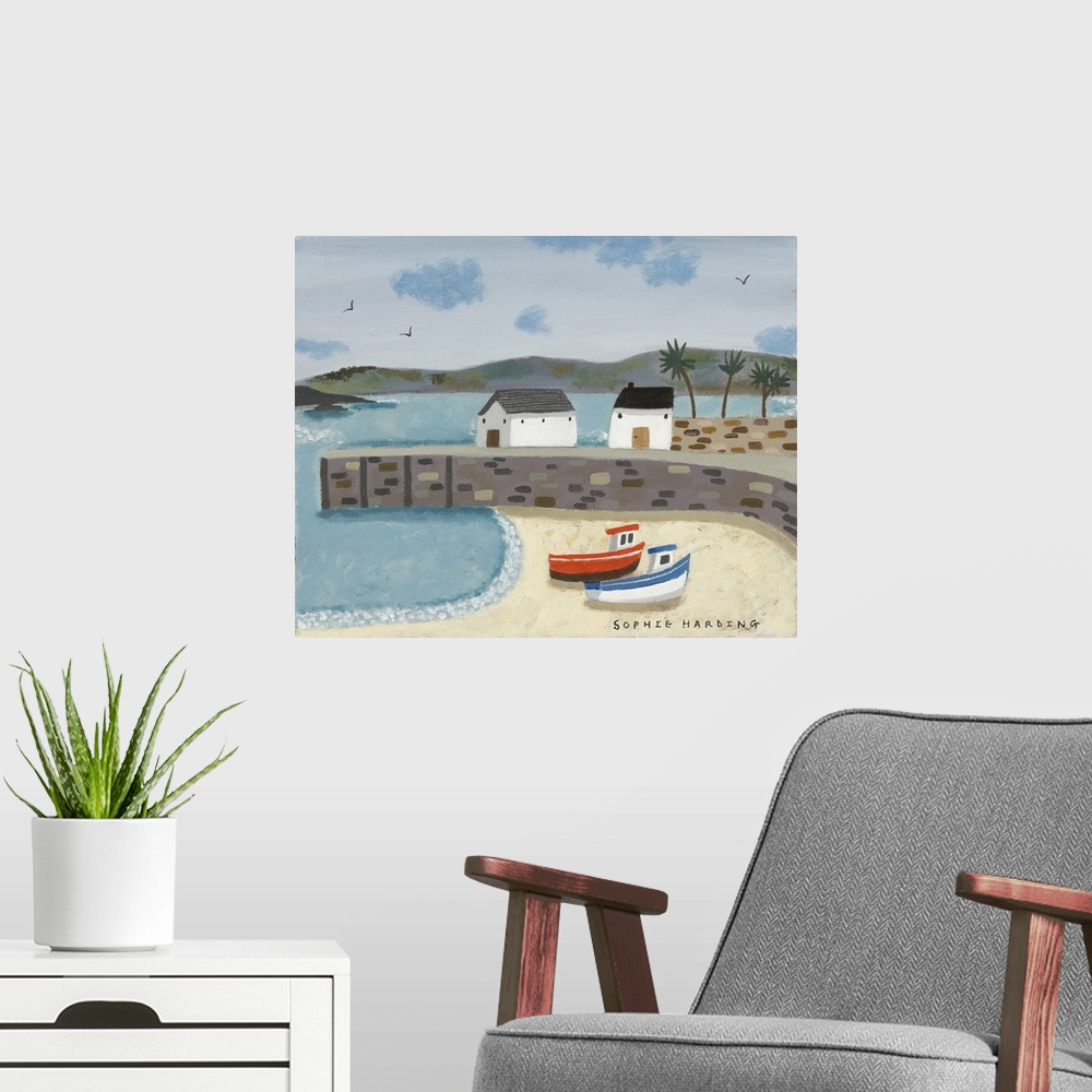 A modern room featuring Boats And Harbour