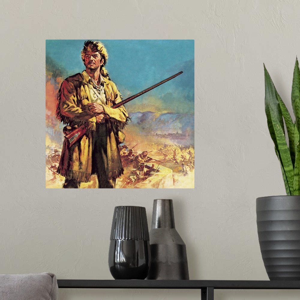 A modern room featuring Davy Crockett: Hero of the Alamo