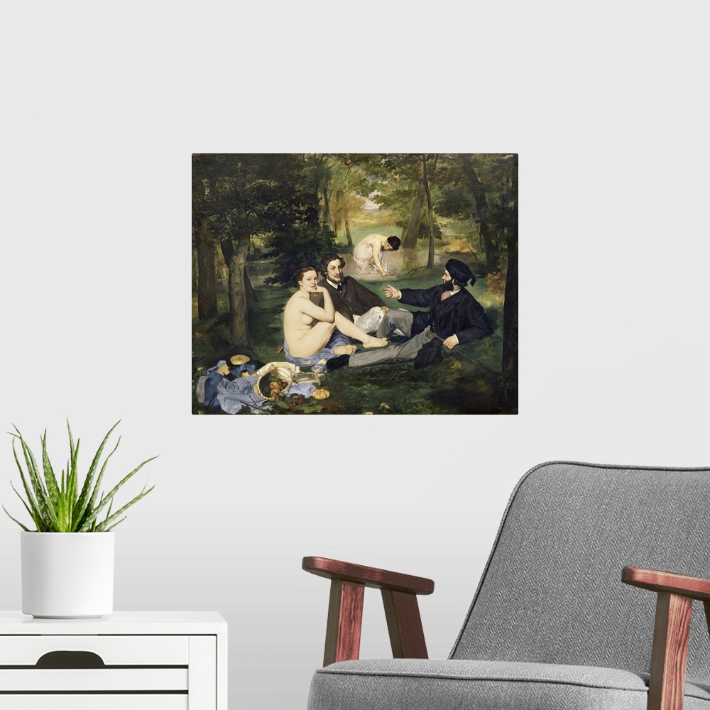 A modern room featuring XIR2310 Dejeuner sur l'Herbe, 1863 (oil on canvas) (see also 65761)  by Manet, Edouard (1832-83);...