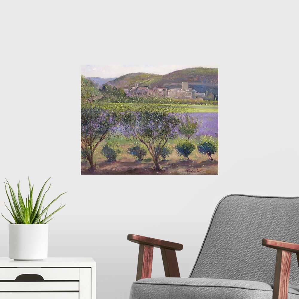 A modern room featuring Lavender Seen Through Quince Trees, Monclus
