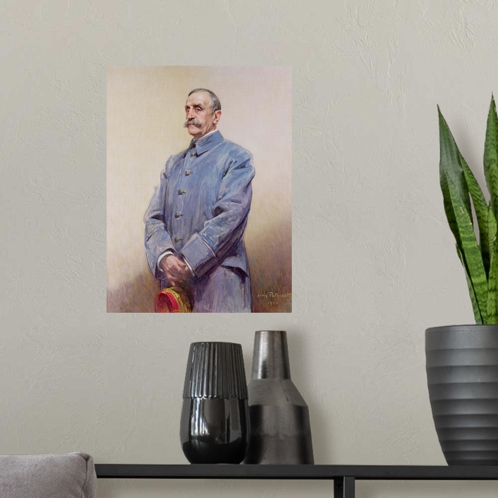 A modern room featuring XIR27923 Portrait of Marshal Ferdinand Foch (1851-1929) 1920 (oil on canvas)  by Patricot, Jean (...