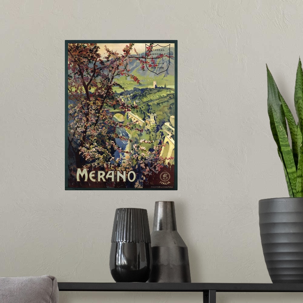 A modern room featuring Poster of Merano, printed by Richter