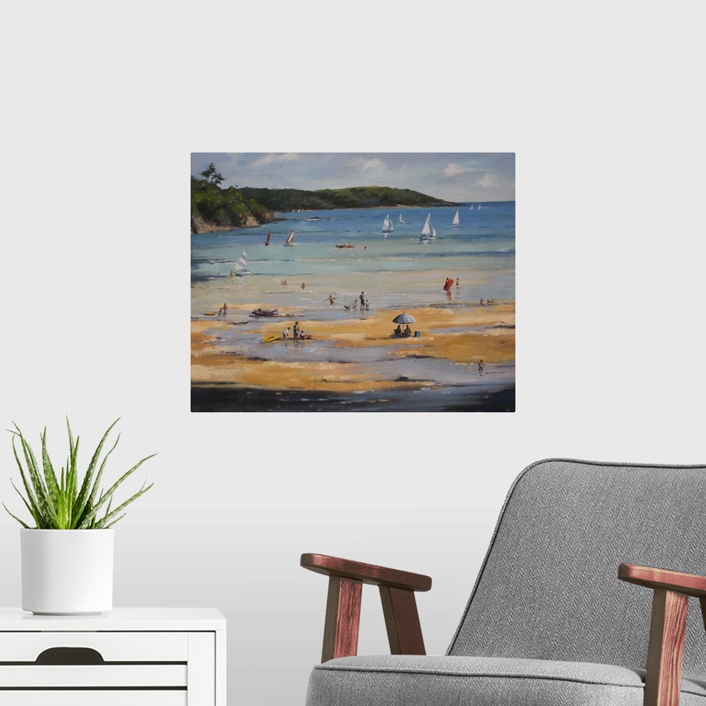 A modern room featuring Salcombe North Sands, Blue Umbrella