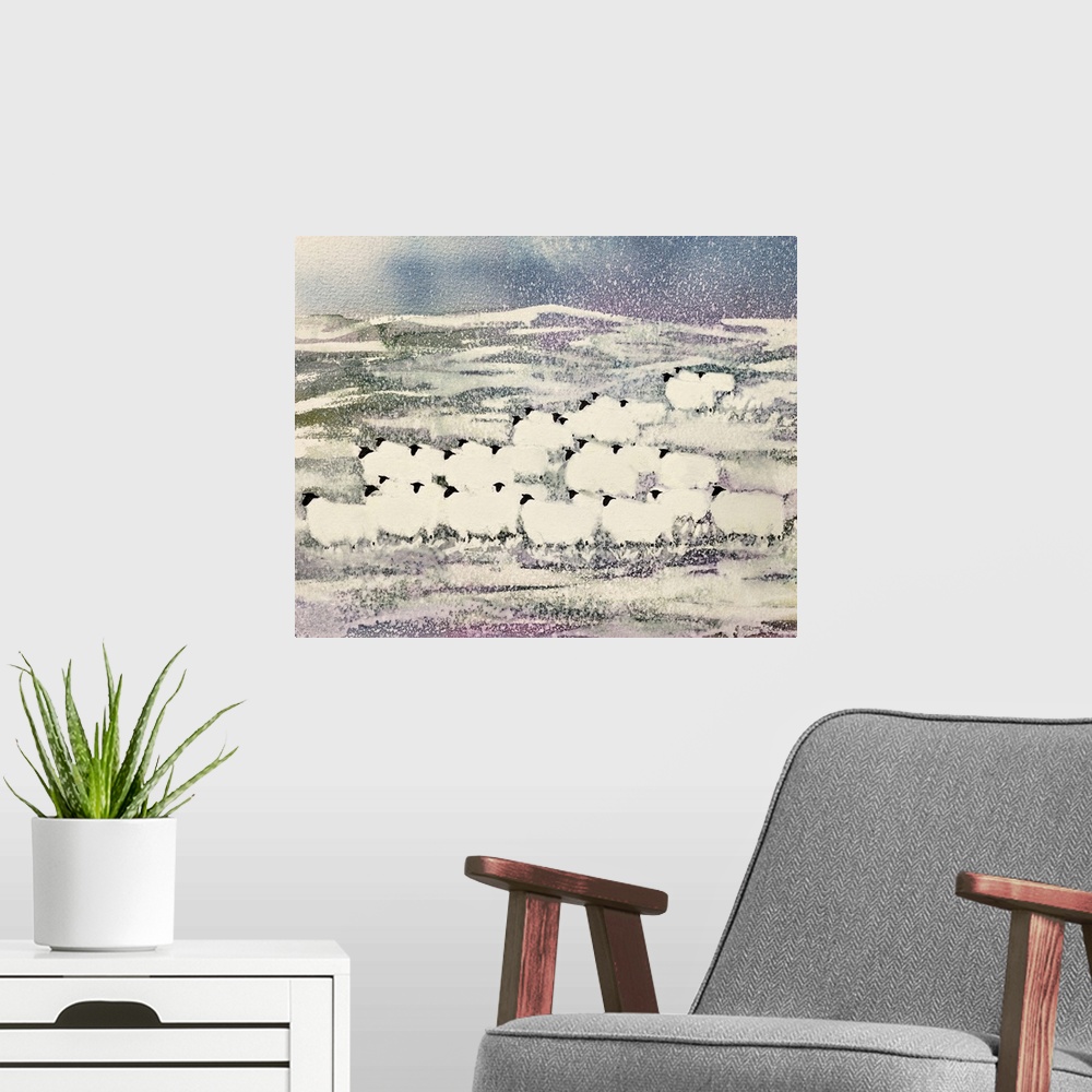 A modern room featuring Sheep in Winter