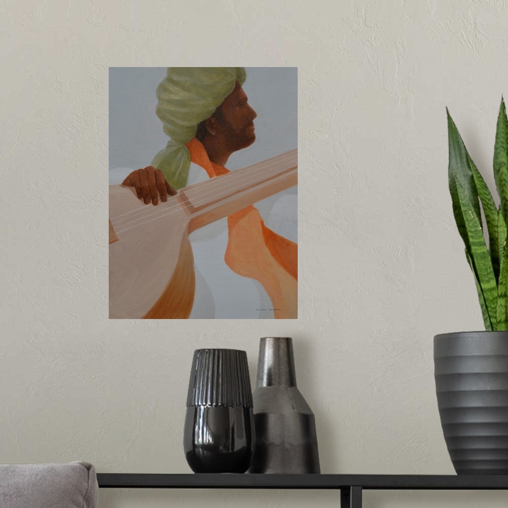 A modern room featuring Sitar Player, Olive Turban by Seligman, Lincoln
