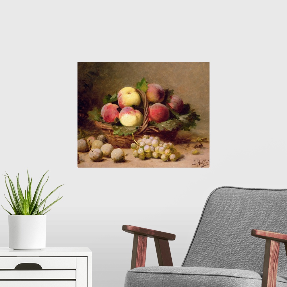 A modern room featuring Still life of fruit