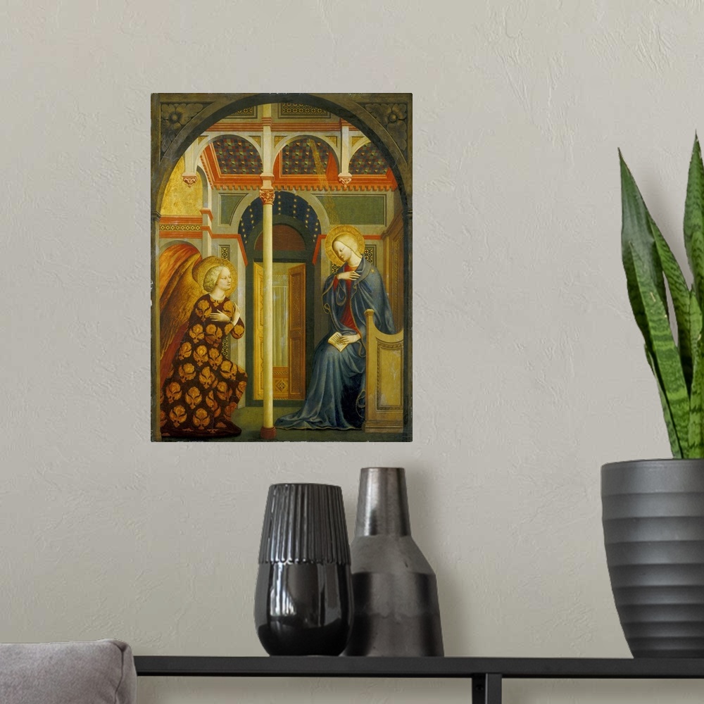 A modern room featuring The Annunciation, c. 1423-24