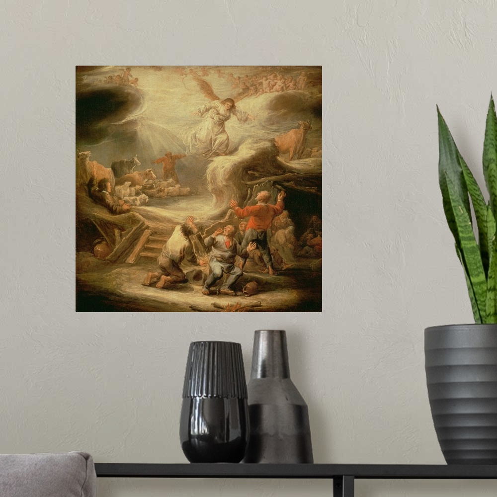 A modern room featuring The Annunciation to the Shepherds