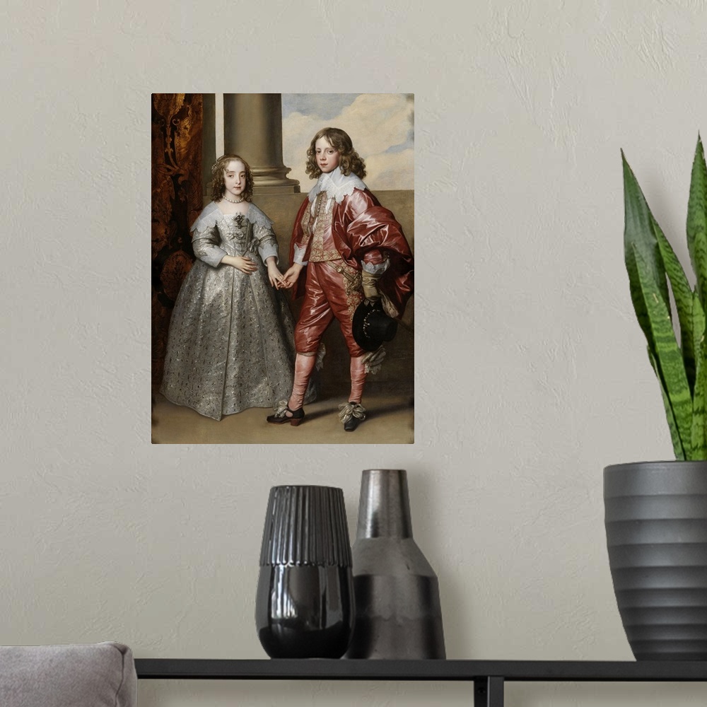 A modern room featuring William II, Prince of Orange, and his Bride, Mary Stuart, 1641 (oil on canvas) by Dyck, Sir Antho...