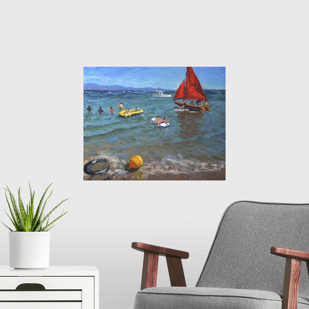 A modern room featuring Yellow Buoy and Red Sails
