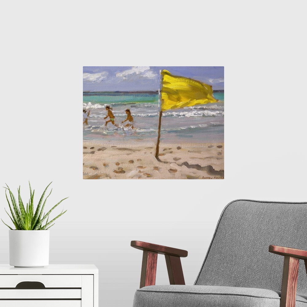 A modern room featuring Yellow Flag, Barbados, 2010