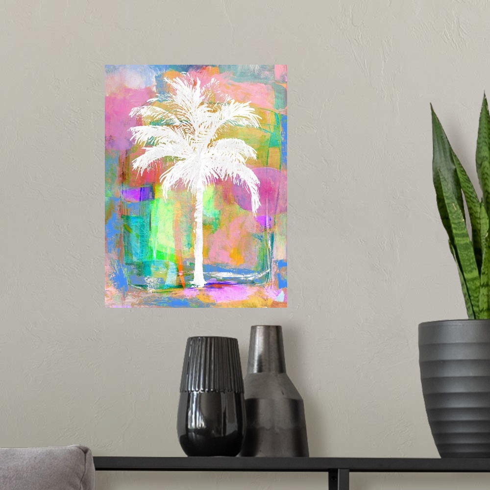 A modern room featuring Abstract Palm II