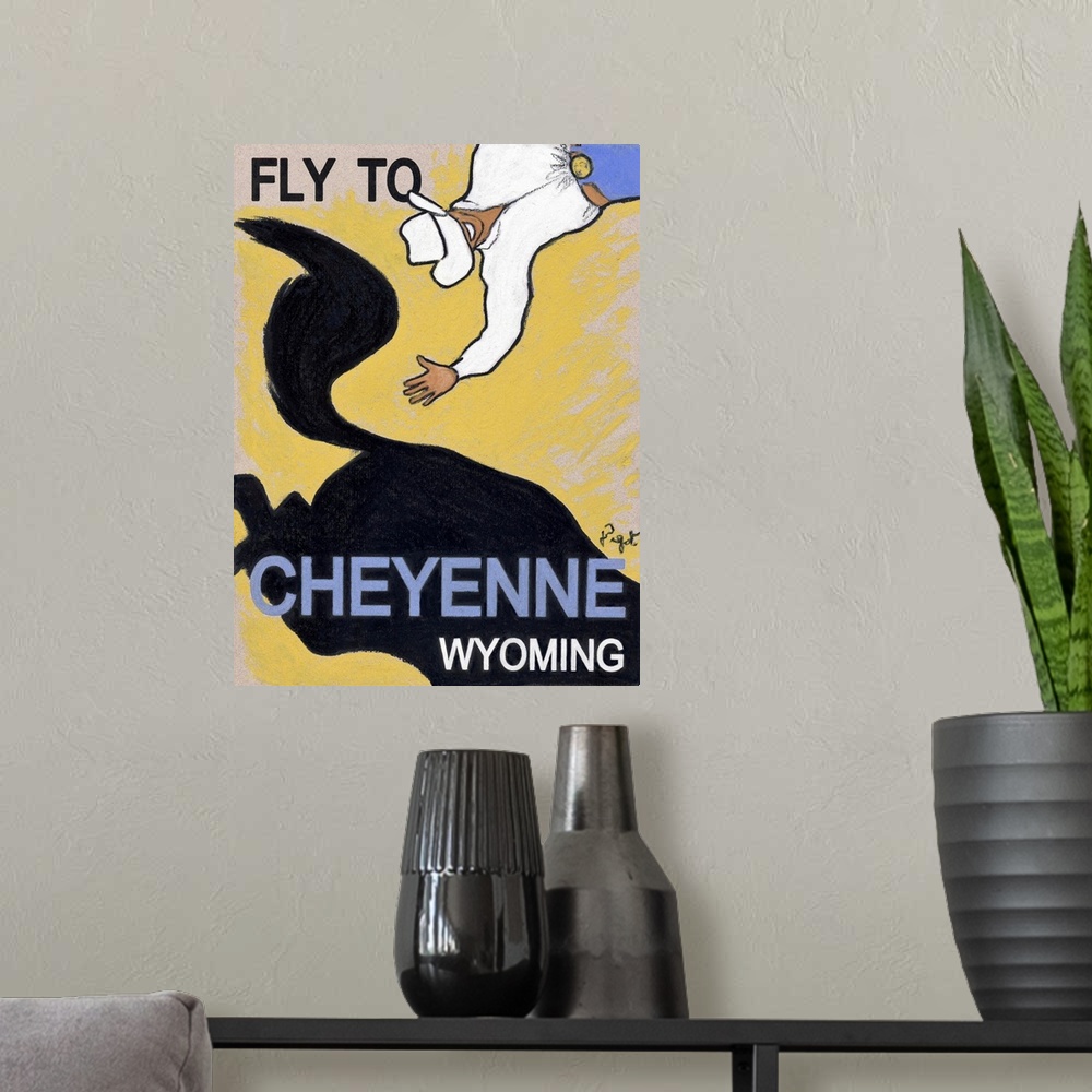 A modern room featuring Fly To Cheyenne Wyoming