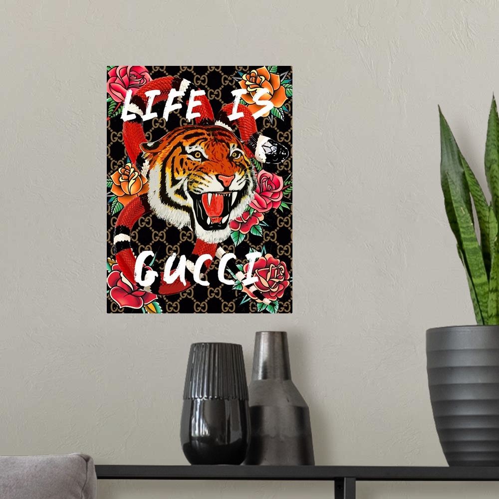 A modern room featuring Life Is Tiger II